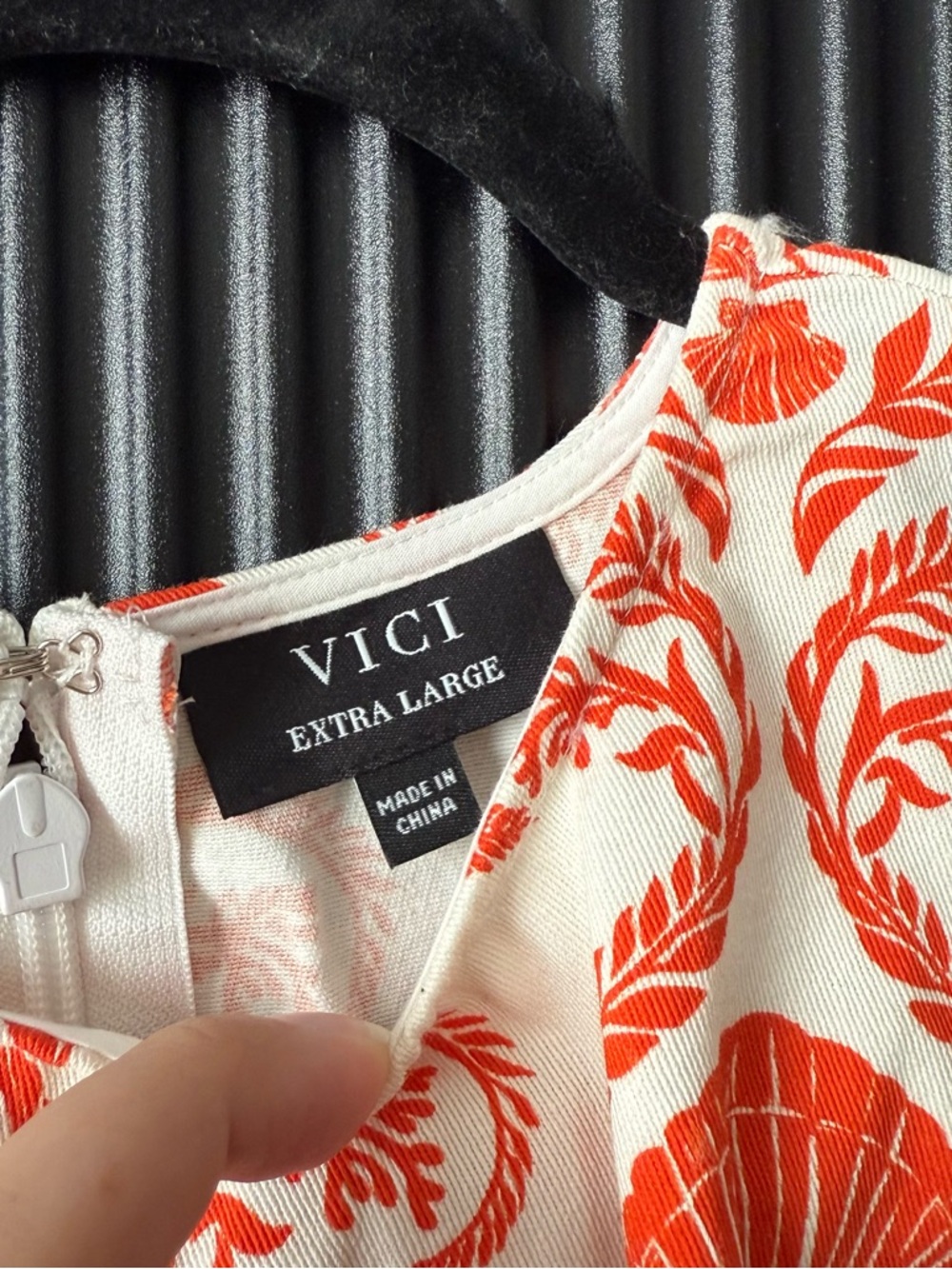 VICI White and Coral Shell-Print Sleeveless Mini Dress - Picture 14 of 14